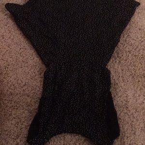 Black poka dot backless dress